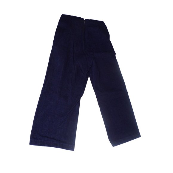 🆕TOPSHOP High Waist Tie Wide Leg Crop Jeans Dark Blue Size 28 - Picture 7 of 7